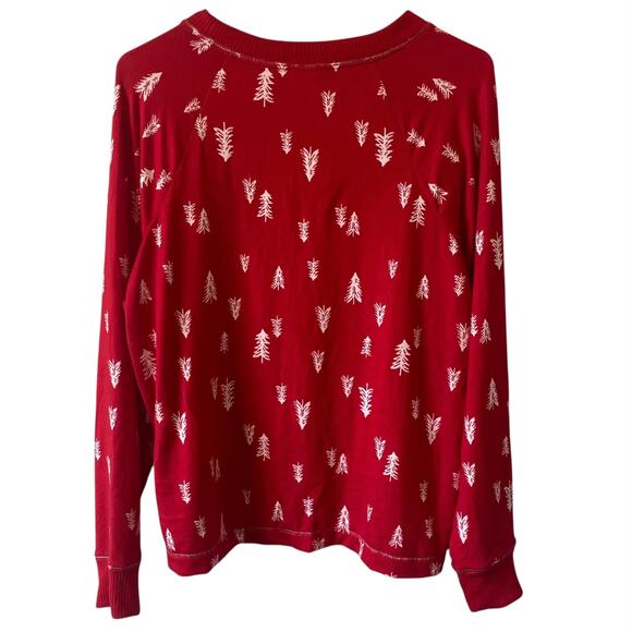 NEW JOYSPUN Christmas Tree Pullover Pajama Top Red Size Large Cozy Soft Knit - Picture 2 of 3